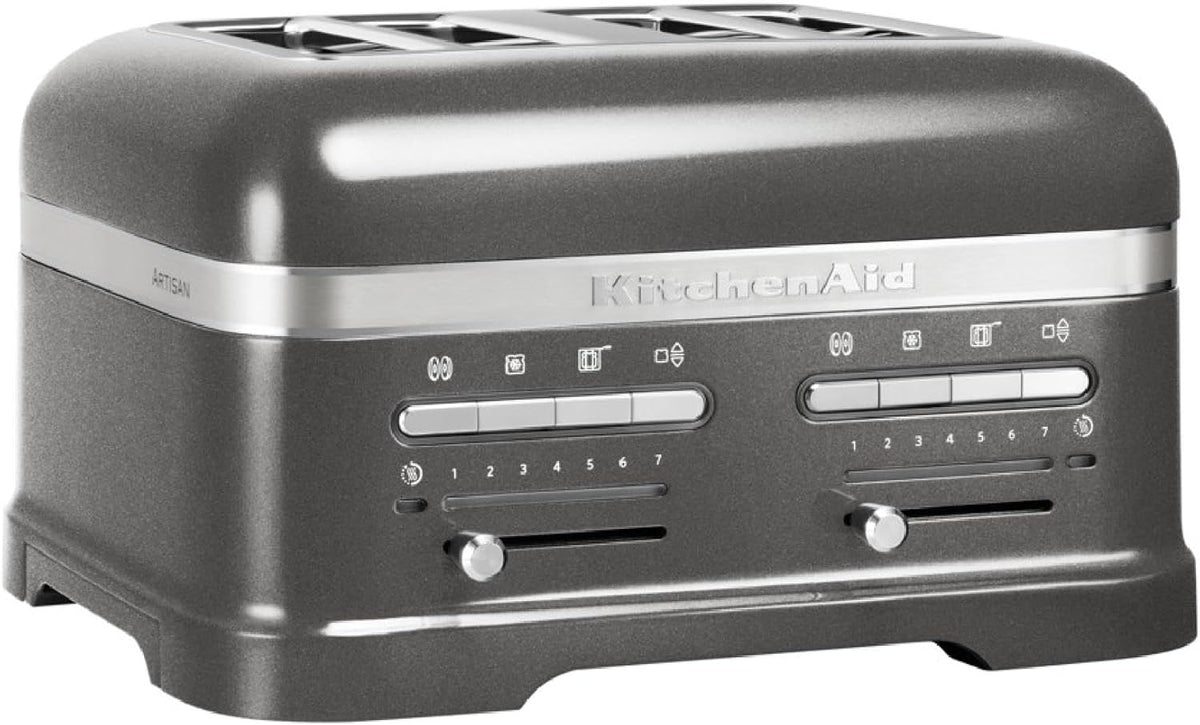 Toster KitchenAid – Szary, funkcja grilla, kuchenny, rozmrażanie – 7 poziomów funkcji brunish i rozmrażania, 4 Duże szczeliny