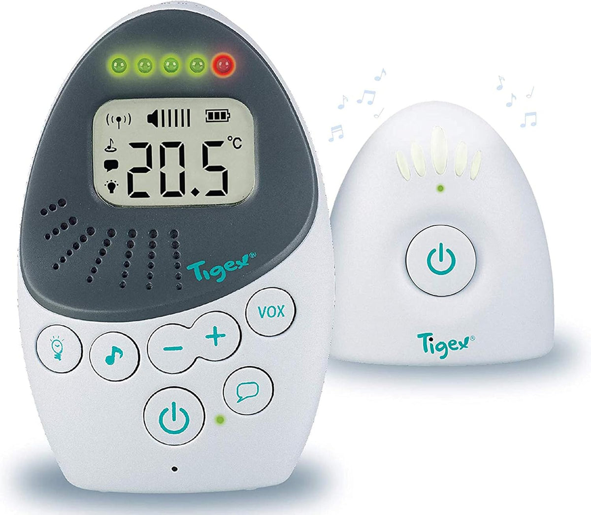 Monitory audio Tigex, Czarny – oświetlenie LED, Babyphone Easy Protect Plus, Monitor wideo dla dzieci