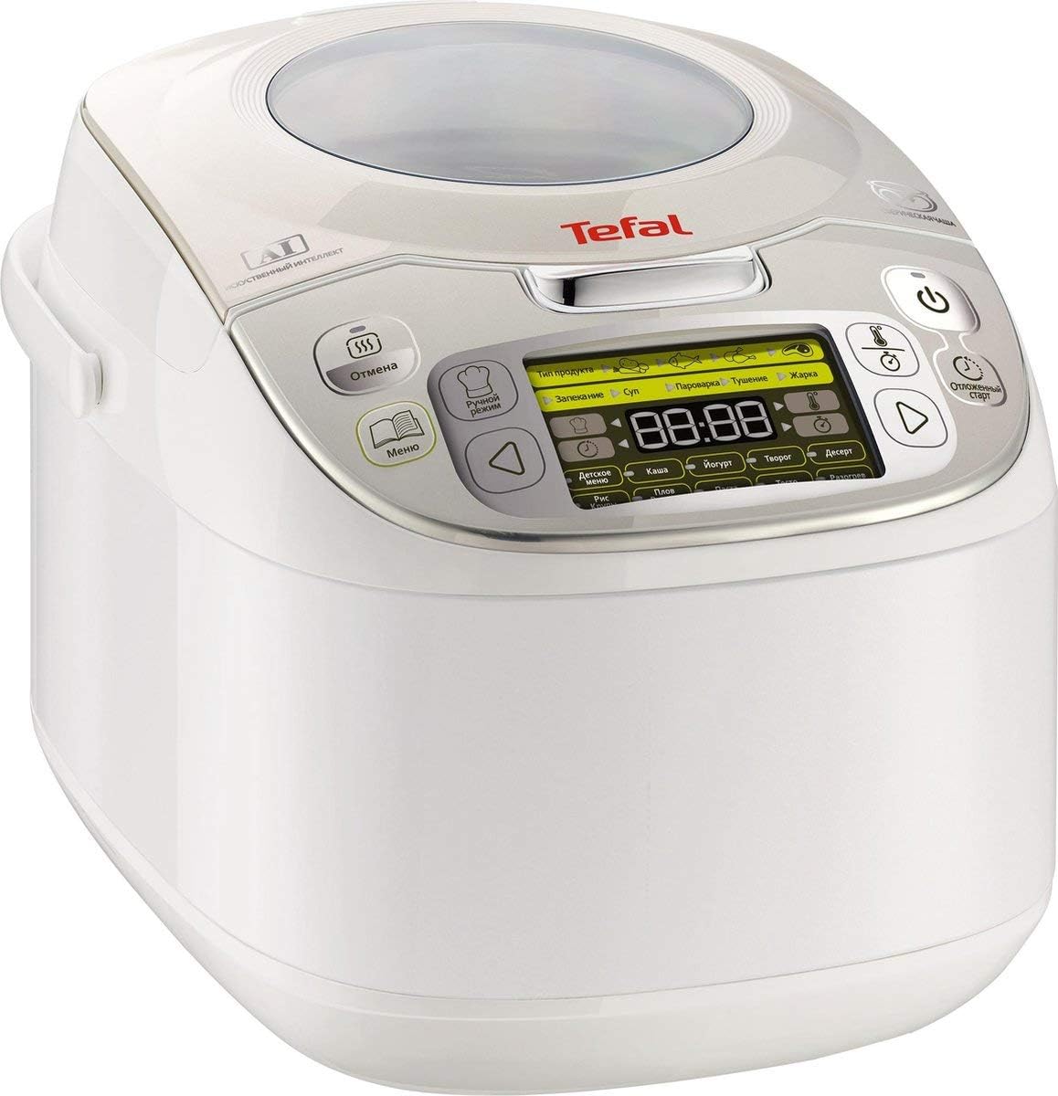 Tefal Kuchenki wielofunkcyjne, RK8121 – 5 l, 750 W, Biały, 5 w 1 – RK8121 Wielokuchenka, 45 programów, przytrzymanie na gorąco, LCD ekran
