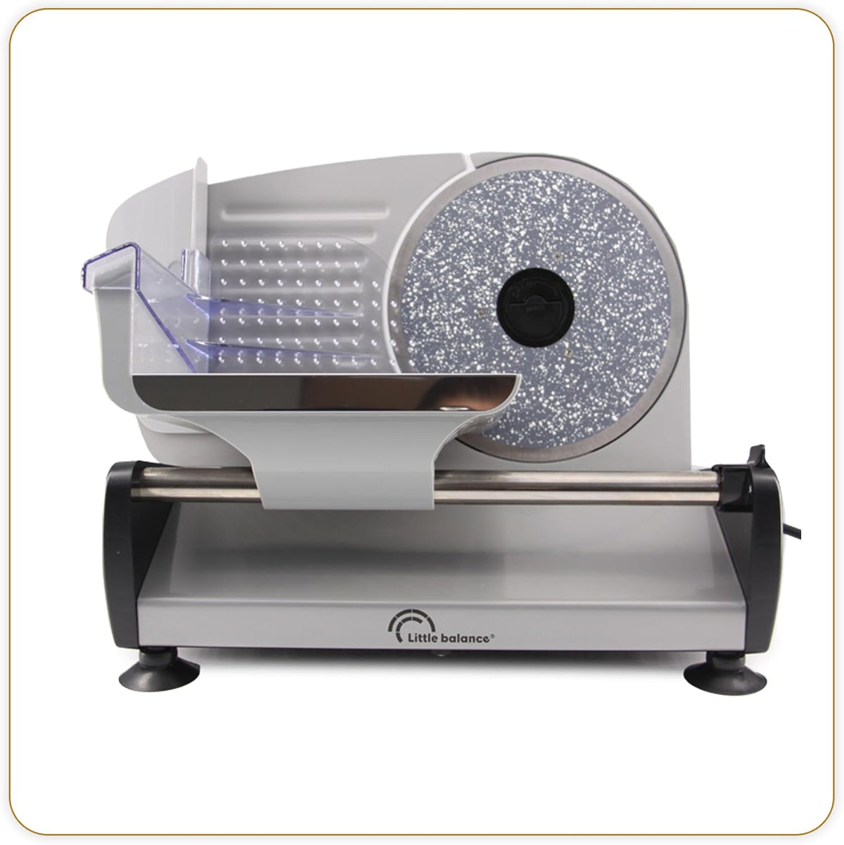 Krajalnica LITTLE BALANCE, 200 W – 15 mm, Srebrny, stal nierdzewna, BALANCE – do żywności, do mięsa w plasterkach