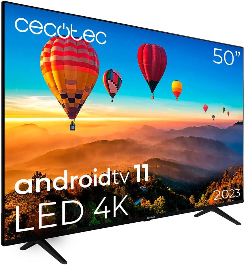 Cecotec Telewizor Smart TV, ALU10050S – 50 cali, Czarny, telewizor, ALU10050S. Inteligentny – 4K UHD, Dźwięk Dolby, Android OS