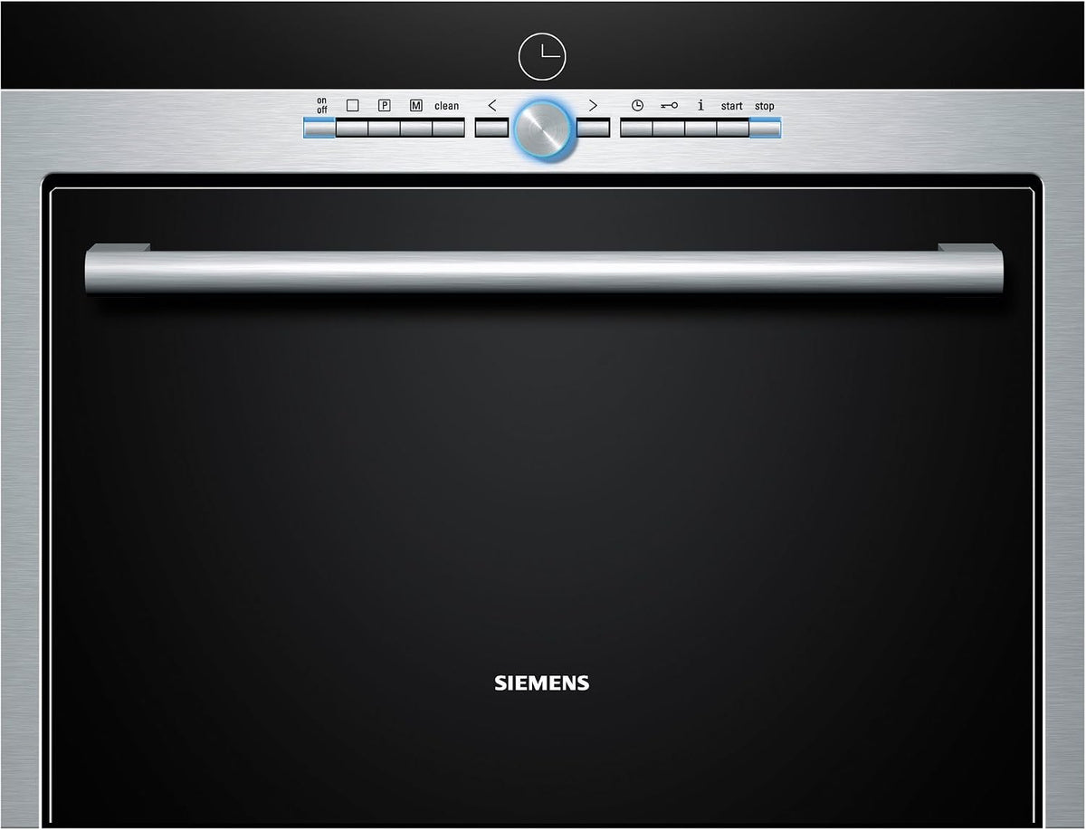 SIEMENS Piekarnik do zabudowy, HB26D555, 38 l – 1.9 kW, 180 cm, Srebrny, stal nierdzewna – Odbiornik parowy, program odłączania