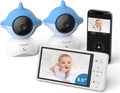 Monitory wideo WUUK – 305 m, Biały, Wi-Fi, 2K 305m Babyphone – Stabilny, dziecko monitora wideo, dotyk, 2 strefy temperatury