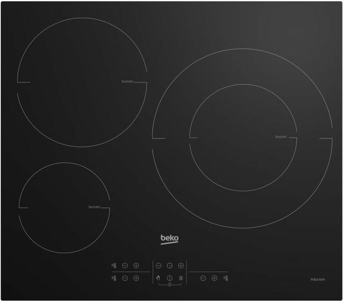 Beko Płyta indukcyjna, kuchenka indukcyjna, HII63205MT, 58 cm – 5700 W, Czarny